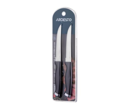Набор ножей Ardesto Gemini Gourmet, 2 предмети, нержавіюча сталь, пластик, чорний (AR2102BL), изображение 4 Набор ножей Ardesto Gemini Gourmet, 2 предмети, нержавіюча сталь, пластик, чорний (AR2102BL), изображение 4