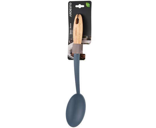 Ложка кухарська Ardesto Midori, 35см, нейлон, дерево, синій (AR2128PG)