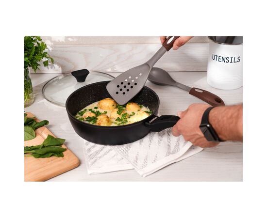 Лопатка кухонная Ardesto Gemini, 32см, нейлон, сіро-коричневий (AR2133PG), изображение 3 Лопатка кухонная Ardesto Gemini, 32см, нейлон, сіро-коричневий (AR2133PG), изображение 3