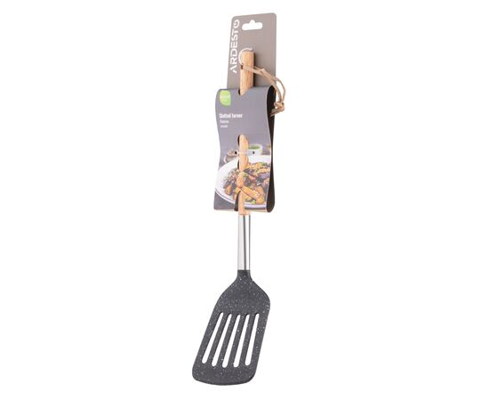 Лопатка кухонная Ardesto Midori, 34.8см, нейлон, дерево, нержавіюча сталь, чорний (AR1302BP), изображение 4 Лопатка кухонная Ardesto Midori, 34.8см, нейлон, дерево, нержавіюча сталь, чорний (AR1302BP), изображение 4