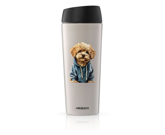 Термокружка Ardesto Coffee Time Maltipoo 450мл, нержавіюча сталь, бежевий (AR2645MP), изображение 2 Термокружка Ardesto Coffee Time Maltipoo 450мл, нержавіюча сталь, бежевий (AR2645MP), изображение 2