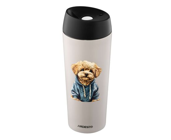Термокружка Ardesto Coffee Time Maltipoo 450мл, нержавіюча сталь, бежевий (AR2645MP), изображение 3 Термокружка Ardesto Coffee Time Maltipoo 450мл, нержавіюча сталь, бежевий (AR2645MP), изображение 3
