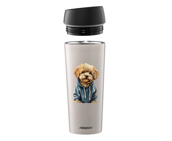 Термокружка Ardesto Coffee Time Maltipoo 450мл, нержавіюча сталь, бежевий (AR2645MP), изображение 4 Термокружка Ardesto Coffee Time Maltipoo 450мл, нержавіюча сталь, бежевий (AR2645MP), изображение 4
