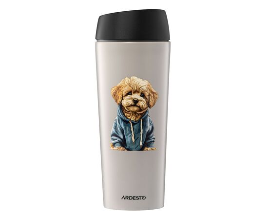Термокружка Ardesto Coffee Time Maltipoo 450мл, нержавіюча сталь, бежевий (AR2645MP)