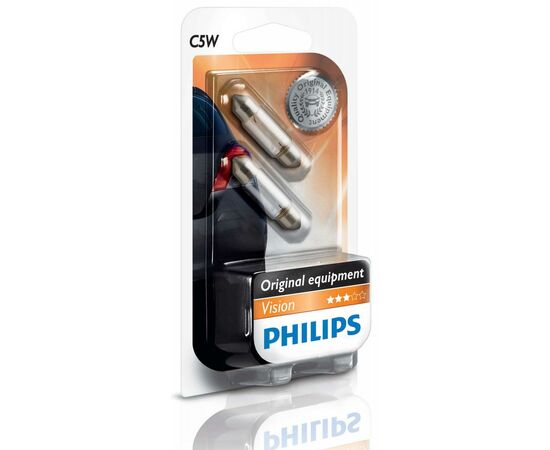 Автолампа Philips C5W Vision, 2шт/бл. (12844B2), изображение 3 Автолампа Philips C5W Vision, 2шт/бл. (12844B2), изображение 3