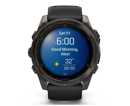 Смарт-часы Garmin fenix 8 51mm,AMOLED,Saph,CrbnGryTi/Blk,Blk/PebbleGryBnd (010-02905-21), изображение 2 Смарт-часы Garmin fenix 8 51mm,AMOLED,Saph,CrbnGryTi/Blk,Blk/PebbleGryBnd (010-02905-21), изображение 2