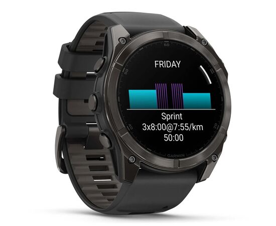 Смарт-часы Garmin fenix 8 51mm,AMOLED,Saph,CrbnGryTi/Blk,Blk/PebbleGryBnd (010-02905-21), изображение 3 Смарт-часы Garmin fenix 8 51mm,AMOLED,Saph,CrbnGryTi/Blk,Blk/PebbleGryBnd (010-02905-21), изображение 3
