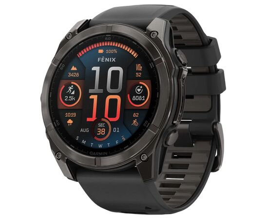 Смарт-годинник Garmin fenix 8 51mm,AMOLED,Saph,CrbnGryTi/Blk,Blk/PebbleGryBnd (010-02905-21)