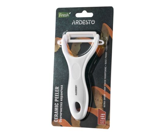 Овощечистка Ardesto Fresh, кераміка, пластик, білий (AR8340W), изображение 4 Овощечистка Ardesto Fresh, кераміка, пластик, білий (AR8340W), изображение 4