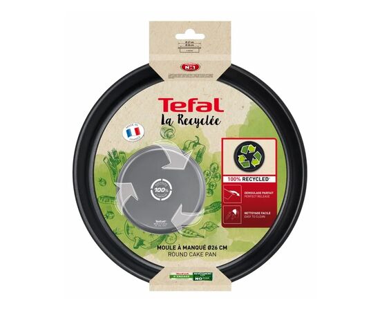 Форма для выпечки Tefal La Recyclee, кругла, 26см, алюміній, чорний (J5709702), изображение 5 Форма для выпечки Tefal La Recyclee, кругла, 26см, алюміній, чорний (J5709702), изображение 5