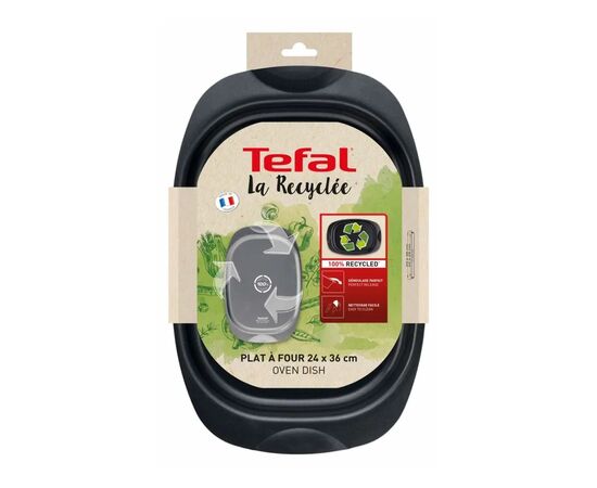 Форма для выпечки Tefal La Recyclee, овальна, з ручками, 24х36см, алюміній, чорний (J5701553), изображение 5 Форма для выпечки Tefal La Recyclee, овальна, з ручками, 24х36см, алюміній, чорний (J5701553), изображение 5