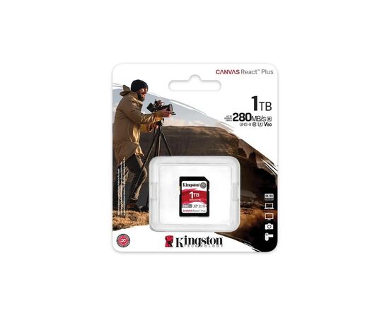 Карта памяти Kingston 1TB SDXC class 10 UHS-II U3 Canvas React Plus (SDR2V6/1TB), изображение 3 Карта памяти Kingston 1TB SDXC class 10 UHS-II U3 Canvas React Plus (SDR2V6/1TB), изображение 3