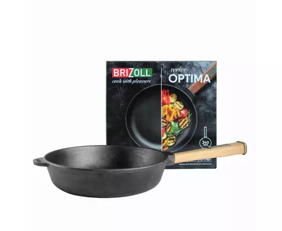 Сковорода Brizoll Optima чавунна з ручкою 240х60 мм (O2460-P), изображение 3 Сковорода Brizoll Optima чавунна з ручкою 240х60 мм (O2460-P), изображение 3