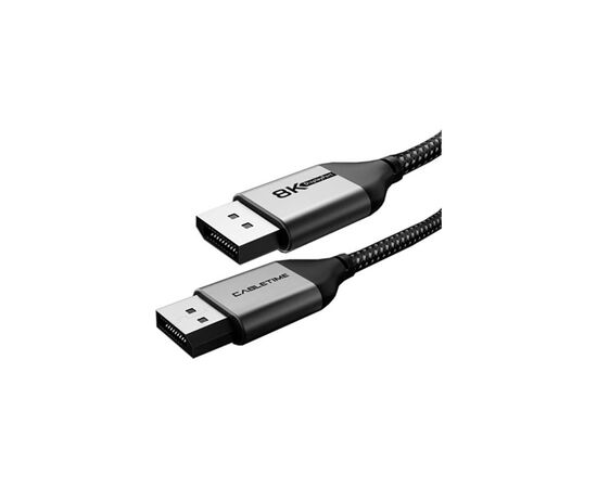 Кабель мультимедийный DisplayPort to DisplayPort 2.0m V1.4 Cabletime (CA914647), изображение 2 Кабель мультимедийный DisplayPort to DisplayPort 2.0m V1.4 Cabletime (CA914647), изображение 2