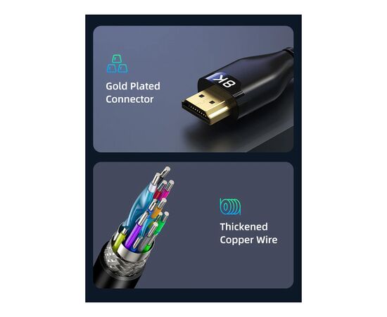 Кабель мультимедийный HDMI to HDMI 3.0m v2.1 Cabletime (CA914562), изображение 6 Кабель мультимедийный HDMI to HDMI 3.0m v2.1 Cabletime (CA914562), изображение 6