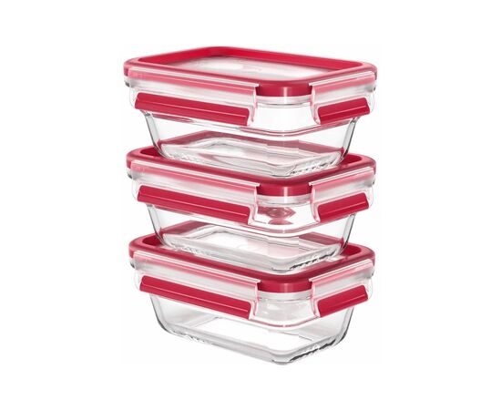 Харчовий контейнер Tefal Master Seal, Набір 3шт., скло, прозорий (N1051110)