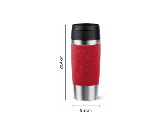 Термокружка Tefal Travel Mug Classic, 360мл, нержавіюча сталь, червоний (N2020410), изображение 4 Термокружка Tefal Travel Mug Classic, 360мл, нержавіюча сталь, червоний (N2020410), изображение 4