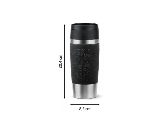 Термокружка Tefal Travel Mug Classic, 360мл, нержавіюча сталь, чорний (N2020210), изображение 4