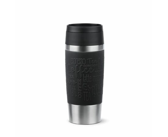Термокружка Tefal Travel Mug Classic, 360мл, нержавіюча сталь, чорний (N2020210)