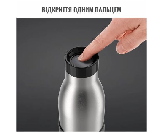 Термос Tefal Bludrop, 700мл, нержавіюча сталь, чорний (N3111110), изображение 5 Термос Tefal Bludrop, 700мл, нержавіюча сталь, чорний (N3111110), изображение 5