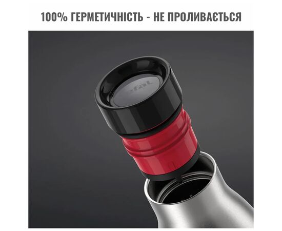 Термос Tefal Bludrop, 700мл, нержавіюча сталь, чорний (N3111110), изображение 7 Термос Tefal Bludrop, 700мл, нержавіюча сталь, чорний (N3111110), изображение 7