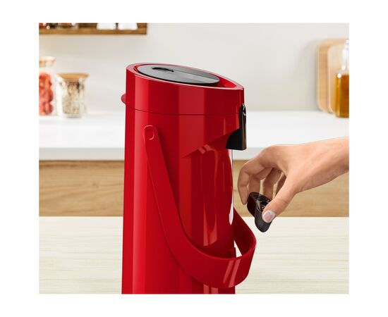 Термос Tefal Ponza Pump, 1.9л, пластик, скло, червоний (K3140314), изображение 9 Термос Tefal Ponza Pump, 1.9л, пластик, скло, червоний (K3140314), изображение 9