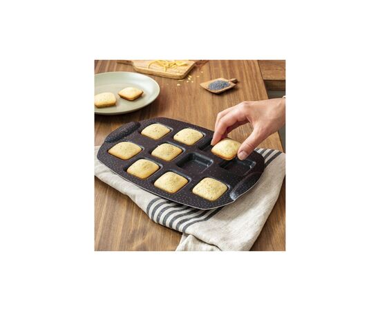 Форма для випікання Tefal PerfectBake, 10 форм, квадратний, 21х29см, алюміній, коричневий (J5734502), зображення 2 Форма для випікання Tefal PerfectBake, 10 форм, квадратний, 21х29см, алюміній, коричневий (J5734502), зображення 2