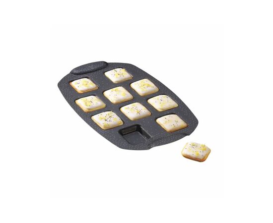 Форма для випікання Tefal PerfectBake, 10 форм, квадратний, 21х29см, алюміній, коричневий (J5734502), зображення 6 Форма для випікання Tefal PerfectBake, 10 форм, квадратний, 21х29см, алюміній, коричневий (J5734502), зображення 6