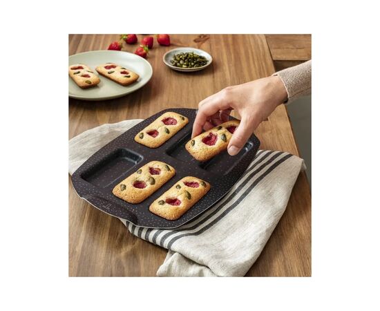 Форма для выпечки Tefal PerfectBake, 6 форм, прямокутний, 21х29см, алюміній, коричневий (J5734402), изображение 2 Форма для выпечки Tefal PerfectBake, 6 форм, прямокутний, 21х29см, алюміній, коричневий (J5734402), изображение 2