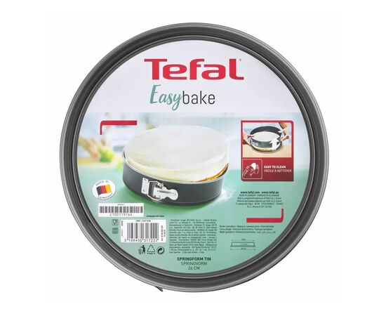 Форма для выпечки Tefal Easybake, 26см, вуглецева сталь, роз'ємна, кругла, сірий (J1741374), изображение 2 Форма для выпечки Tefal Easybake, 26см, вуглецева сталь, роз'ємна, кругла, сірий (J1741374), изображение 2