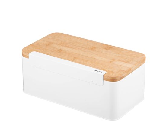 Хлебница Ardesto Midori 33х13х18см, метал, бамбук, білий (AR0914WB), изображение 3 Хлебница Ardesto Midori 33х13х18см, метал, бамбук, білий (AR0914WB), изображение 3