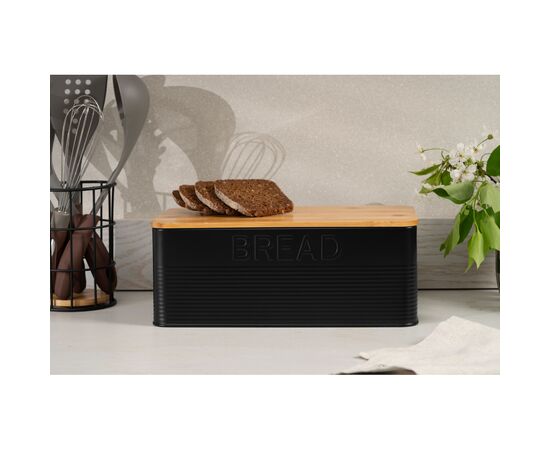 Хлебница Ardesto Midori 33х18х12см, метал, бамбук, чорний (AR0912BB), изображение 10