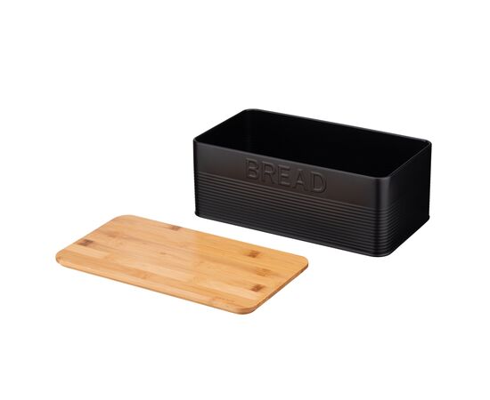 Хлебница Ardesto Midori 33х18х12см, метал, бамбук, чорний (AR0912BB), изображение 3