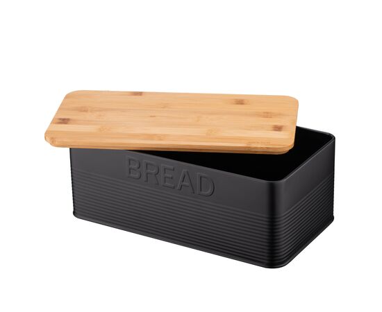 Хлебница Ardesto Midori 33х18х12см, метал, бамбук, чорний (AR0912BB), изображение 4