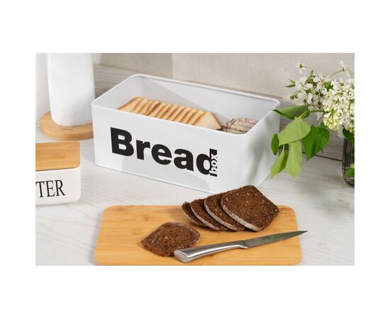 Хлебница Ardesto Midori 33х18х13см, метал, бамбук, білий (AR0912WB), изображение 3 Хлебница Ardesto Midori 33х18х13см, метал, бамбук, білий (AR0912WB), изображение 3