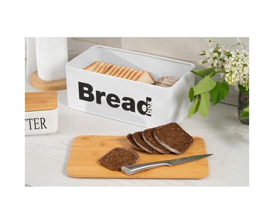 Хлебница Ardesto Midori 33х18х13см, метал, бамбук, білий (AR0912WB), изображение 4 Хлебница Ardesto Midori 33х18х13см, метал, бамбук, білий (AR0912WB), изображение 4