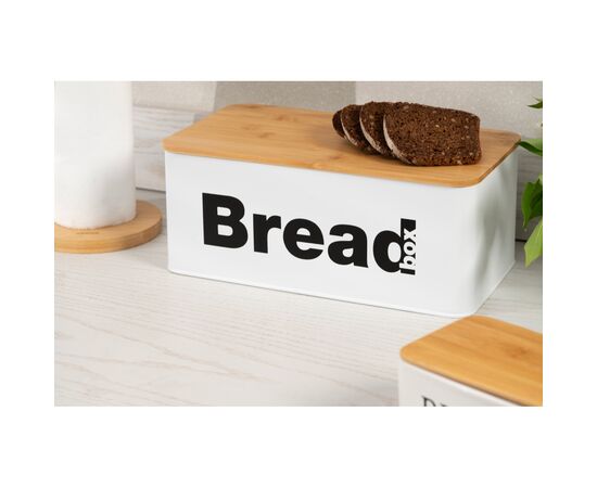 Хлебница Ardesto Midori 33х18х13см, метал, бамбук, білий (AR0912WB), изображение 5 Хлебница Ardesto Midori 33х18х13см, метал, бамбук, білий (AR0912WB), изображение 5
