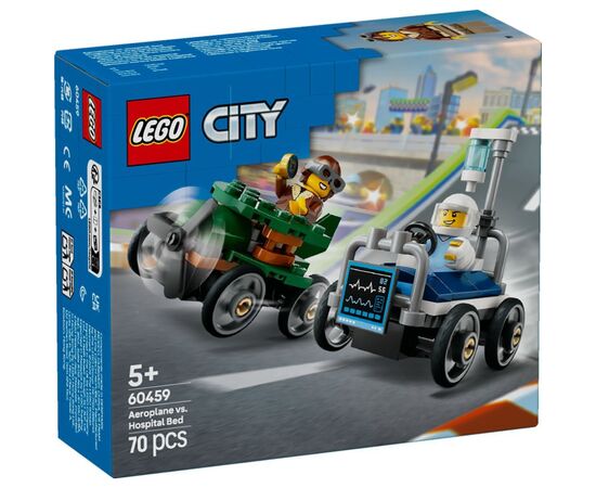 Конструктор LEGO City Самолет против больничной койки - Набор для гонок (60459)