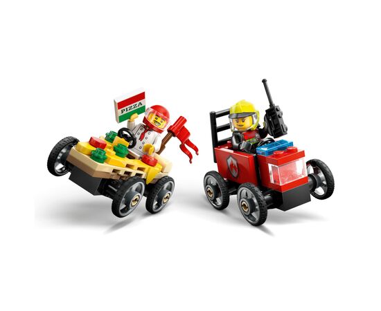 Конструктор LEGO City Пицца-авто против пожарной машины Набор гонок (60458), изображение 4 Конструктор LEGO City Пицца-авто против пожарной машины Набор гонок (60458), изображение 4