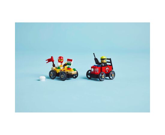 Конструктор LEGO City Пицца-авто против пожарной машины Набор гонок (60458), изображение 9 Конструктор LEGO City Пицца-авто против пожарной машины Набор гонок (60458), изображение 9