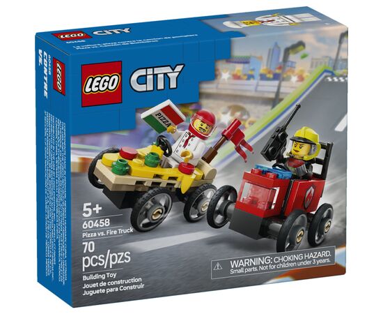 Конструктор LEGO City Пицца-авто против пожарной машины Набор гонок (60458)