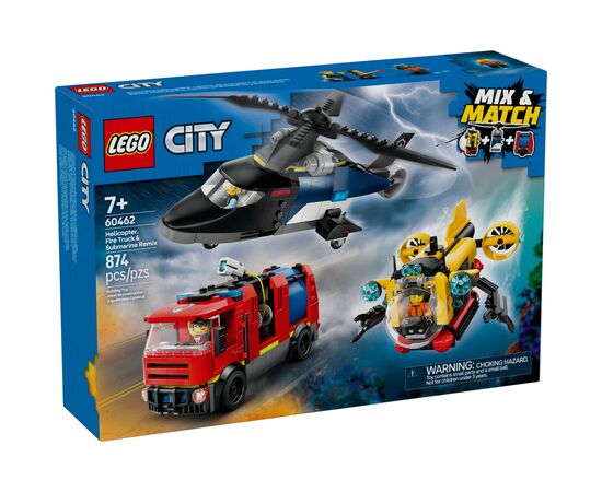 Конструктор LEGO City Ремикс вертолетов, пожарных машин и подводных лодок (60462)