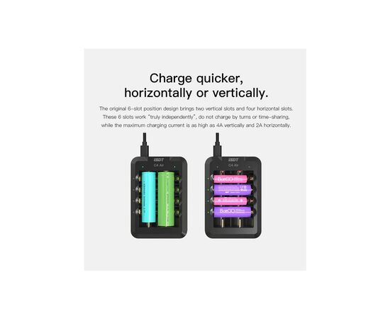 Зарядное устройство для аккумуляторов iSDT C4 Air Quick Battery Charger (iSDT-C4), изображение 6 Зарядное устройство для аккумуляторов iSDT C4 Air Quick Battery Charger (iSDT-C4), изображение 6