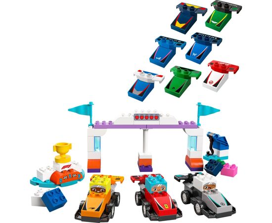 Конструктор LEGO DUPLO Town Автомобили для гонок и пилоты команд Формулы-1 (10445), изображение 2 Конструктор LEGO DUPLO Town Автомобили для гонок и пилоты команд Формулы-1 (10445), изображение 2
