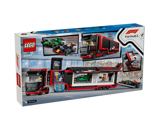 Конструктор LEGO City Грузовик F1 с автомобилями RB20 и AMR24 (60445), изображение 8 Конструктор LEGO City Грузовик F1 с автомобилями RB20 и AMR24 (60445), изображение 8
