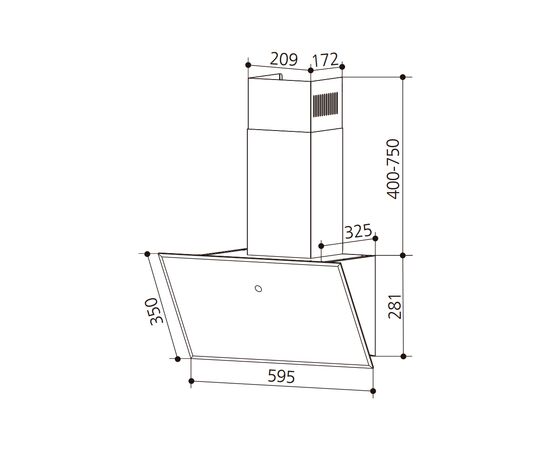 Вытяжка кухонная Interline FLY S BL A/60/GL/T, изображение 4