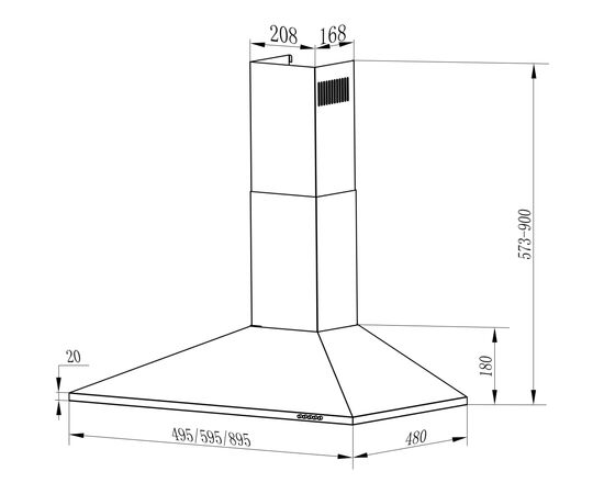 Вытяжка кухонная Interline SET X A/60 PB/2/T, изображение 2 Вытяжка кухонная Interline SET X A/60 PB/2/T, изображение 2