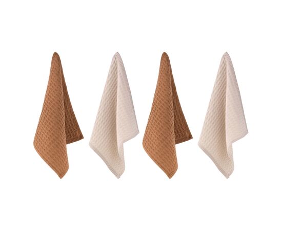 Рушник Ardesto набір для кухні Pique 30 x 30 см, 4шт 100% бавовна, молочний, коричневий (ART3535VG), зображення 4 Рушник Ardesto набір для кухні Pique 30 x 30 см, 4шт 100% бавовна, молочний, коричневий (ART3535VG), зображення 4