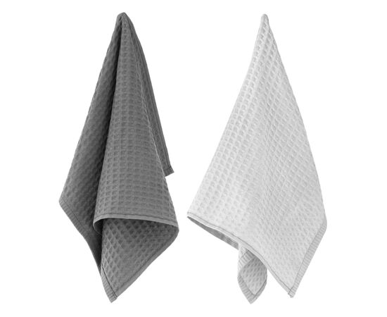 Рушник Ardesto набір для кухні Pique 40 x 60 см, 2шт 100% бавовна, сірий темний, сірий світлий (ART4060VG), зображення 4 Рушник Ardesto набір для кухні Pique 40 x 60 см, 2шт 100% бавовна, сірий темний, сірий світлий (ART4060VG), зображення 4