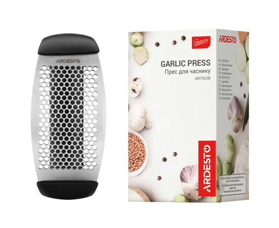 Прес для часнику Ardesto Gemini, 12см, нержавіюча сталь, пластик, чорний (AR7002B), зображення 5